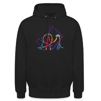 Achterbahn Polygon - Unisex Hoodie - Schwarz - Vorne - Alina (178cm) & Michal (187cm)
