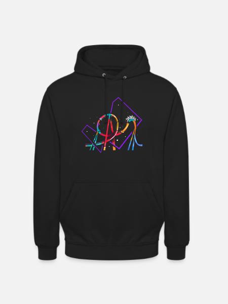 Roller coaster polygon - Unisex Hoodie - black