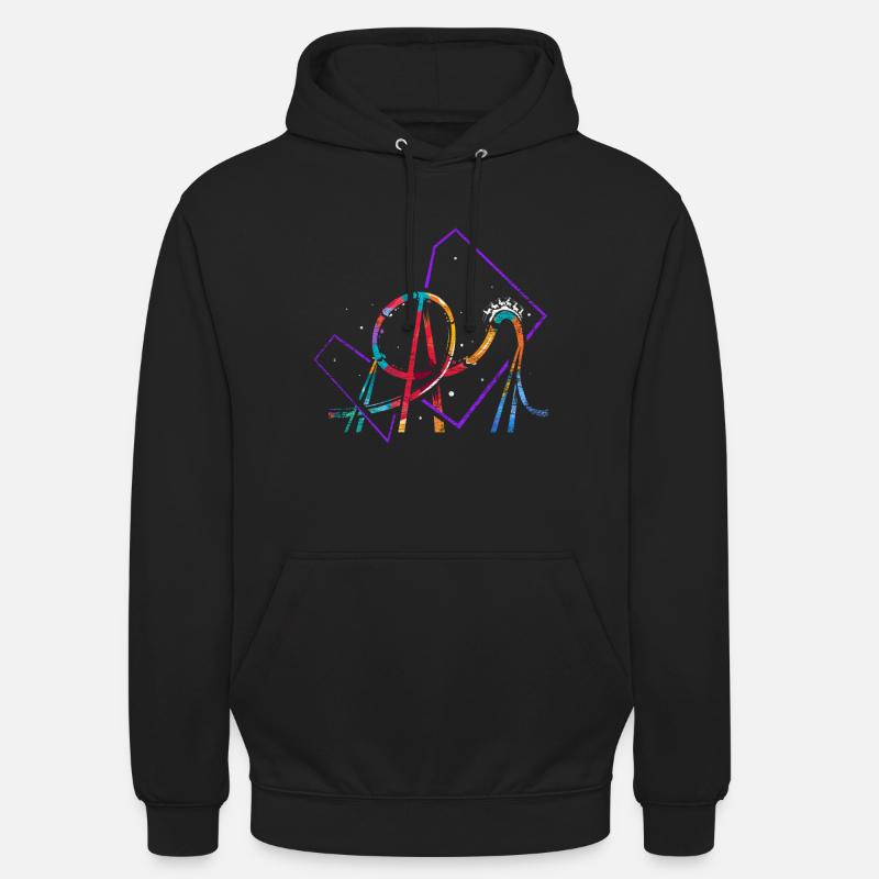 Achterbahn Polygon Geschenk - Unisex Hoodie - Schwarz