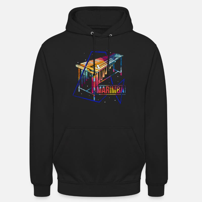 Cadeau polygone Marimba - Sweat-shirt à capuche unisexe - noir