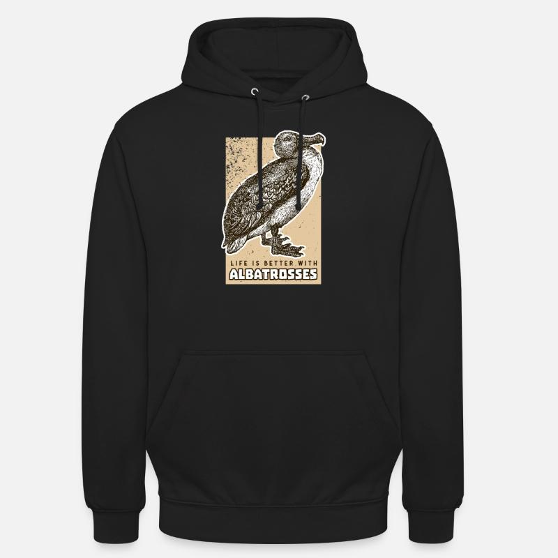 albatros - Sweat-shirt à capuche unisexe - noir