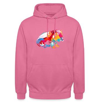 Nilpferd - Unisex Hoodie - Pink - Vorne - Alina (178cm) & Michal (187cm)