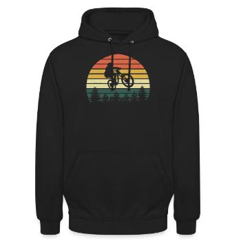 Rower górski Rower górski MTB Retro Vintage - Bluza z kapturem typu unisex - czarny - Przód - Alina (178cm) & Michal (187cm)