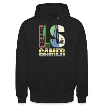 SimGamer - Unisex Hoodie - Schwarz - Vorne - Alina (178cm) & Michal (187cm)