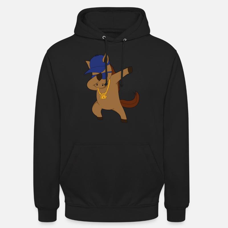 Pferd comic dabbing cool - Unisex Hoodie - Schwarz