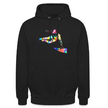 Parkour - Unisex Hoodie - Schwarz - Vorne - Alina (178cm) & Michal (187cm)
