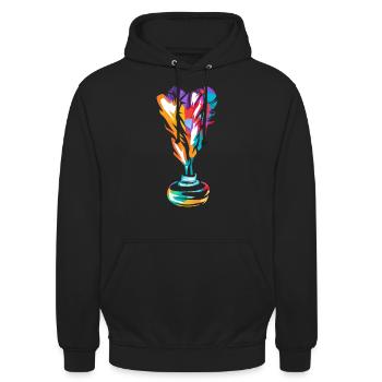 Peteca - Unisex Hoodie - Schwarz - Vorne - Alina (178cm) & Michal (187cm)