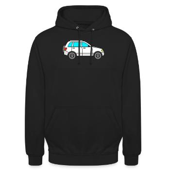 SUV OFF-ROAD Vehicle - Unisex Hoodie - black - Front - Alina (178cm) & Michal (187cm)