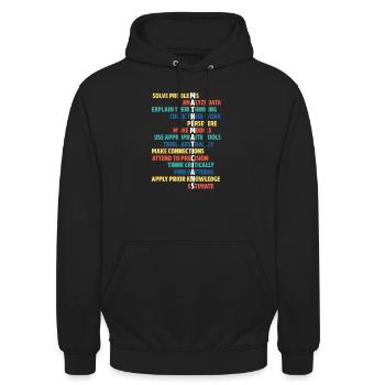 Mathe Mathematik Lehrer Algebra Schule Pi Geschenk - Unisex Hoodie - Schwarz - Vorne - Alina (178cm) & Michal (187cm)