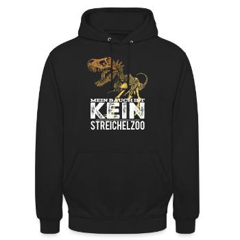 Mein Bauch ist kein Streichelzoo für Schwangere - Unisex Hoodie - Schwarz - Vorne - Alina (178cm) & Michal (187cm)