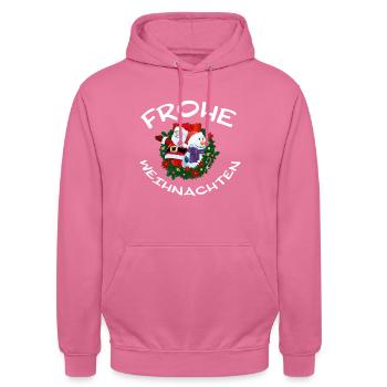 Merry Christmas - Unisex Hoodie - pink - Front - Alina (178cm) & Michal (187cm)