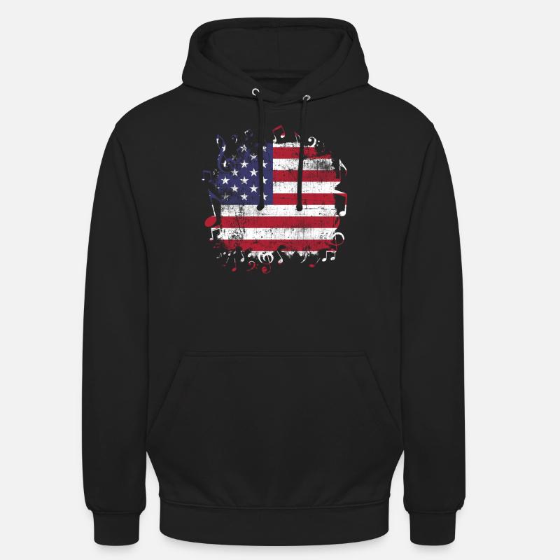 Musique drapeau USA - Sweat-shirt à capuche unisexe - noir