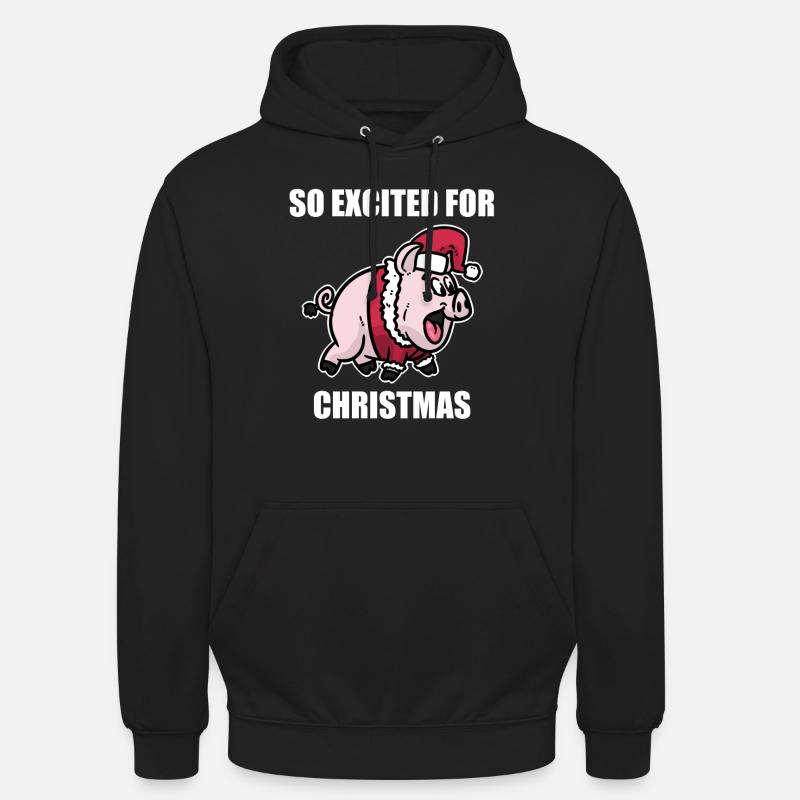 Cochon noël - Sweat-shirt à capuche unisexe - noir