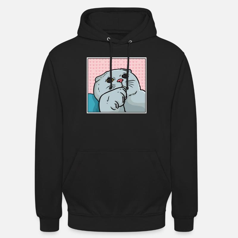 Chat foldex - Sweat-shirt à capuche unisexe - noir