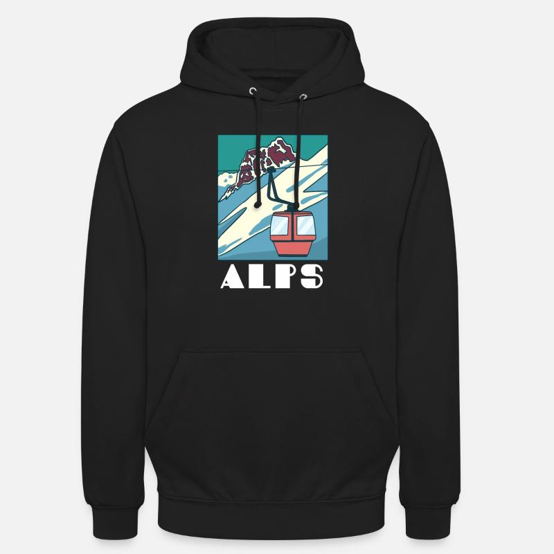 Alpes - Sweat-shirt à capuche unisexe - noir
