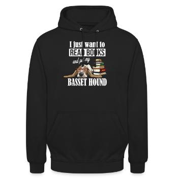 Basset Hound 1 - Unisex Hoodie - Schwarz - Vorne - Alina (178cm) & Michal (187cm)