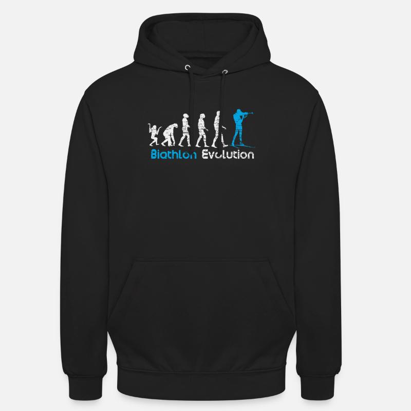 Biathlon Evolution Wintersport Geschenk - Unisex Hoodie - Schwarz