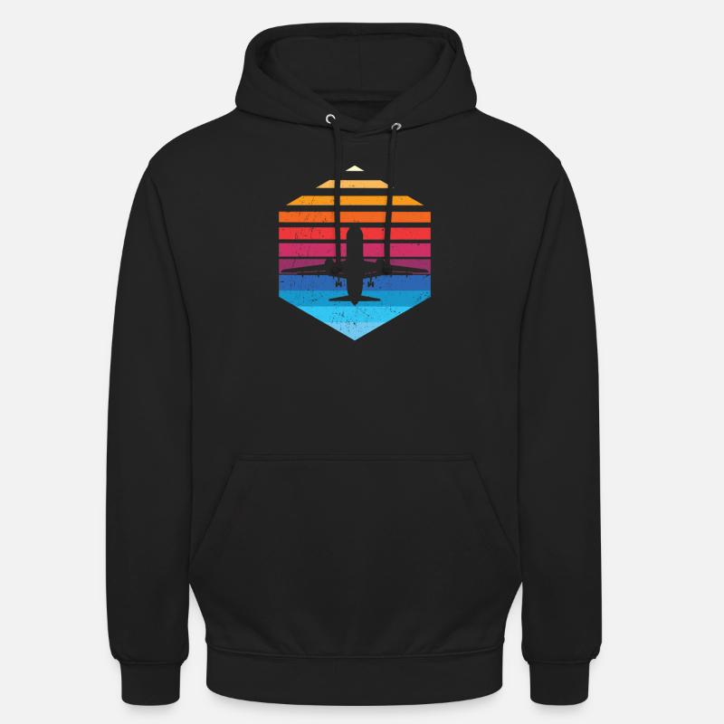avion - Sweat-shirt à capuche unisexe - noir