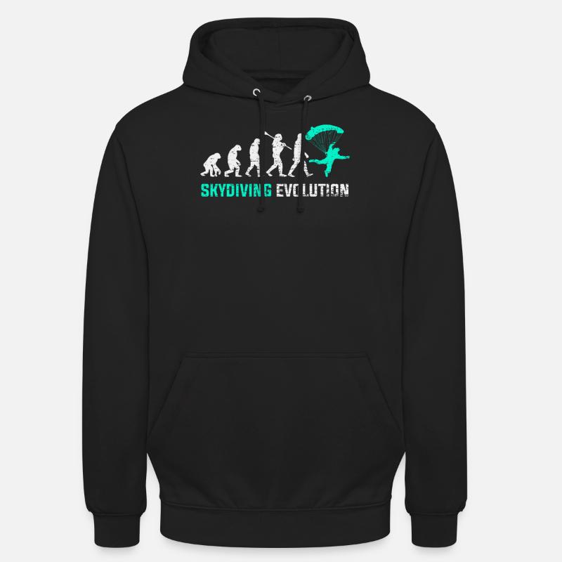 Cadeau Evolution du Parachutisme - Sweat-shirt à capuche unisexe - noir