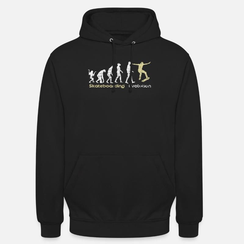 Skateboard Evolution Skater - Unisex Hoodie - Schwarz