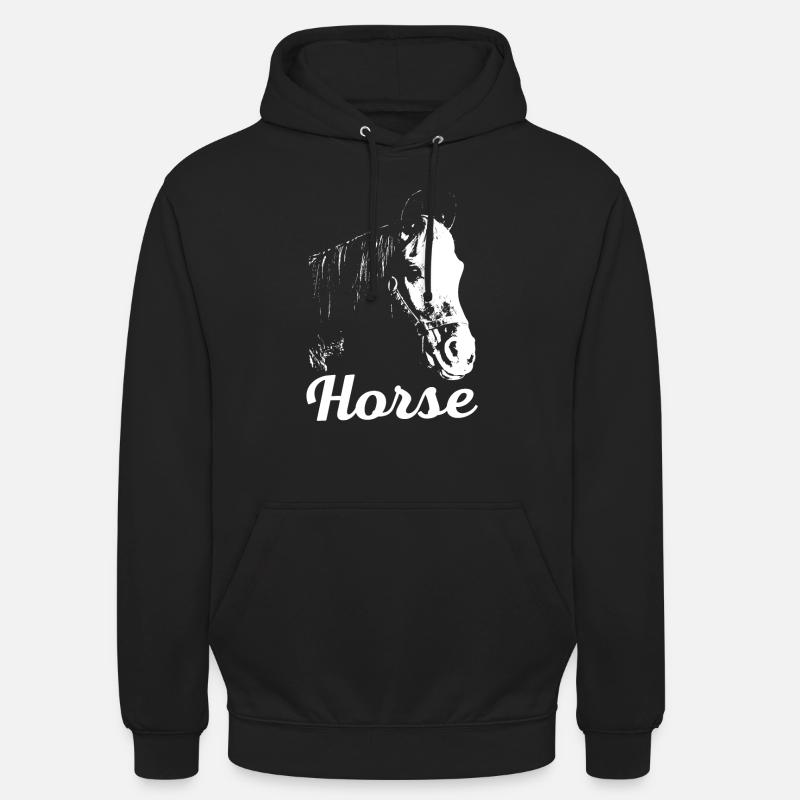 cheval - Sweat-shirt à capuche unisexe - noir