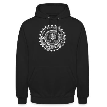 Maori tattoo tortue dauphin baleine - Sweat-shirt à capuche unisexe - noir - Devant - Alina (178cm) & Michal (187cm)