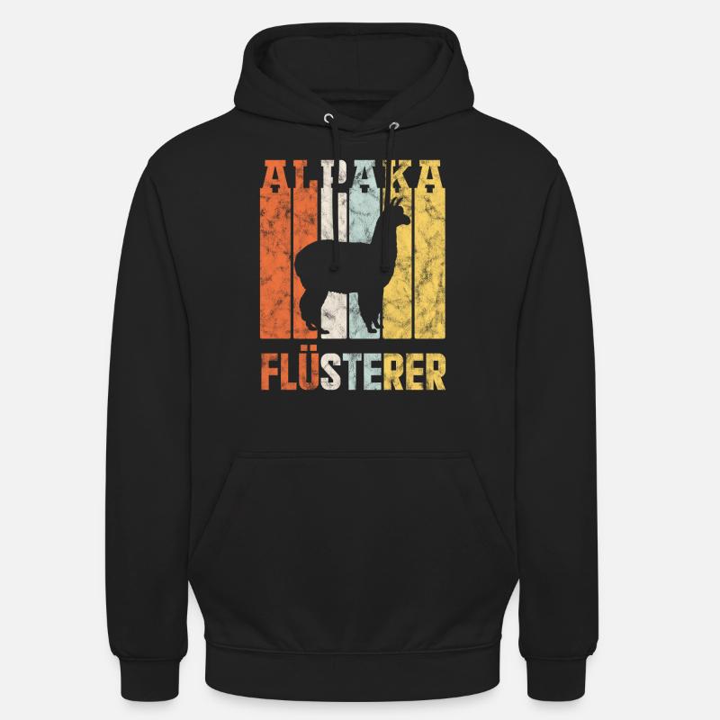 Alpaka Flüsterer Tier Geschenk - Unisex Hoodie - Schwarz