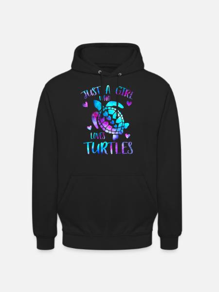 Just a girl who loves turtles - sea turtles - Unisex Hoodie - black