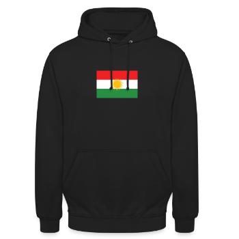 Kurdistan kurdisch Flagge Fahne Kurden YPG Afrin - Unisex Hoodie - Schwarz - Vorne - Alina (178cm) & Michal (187cm)