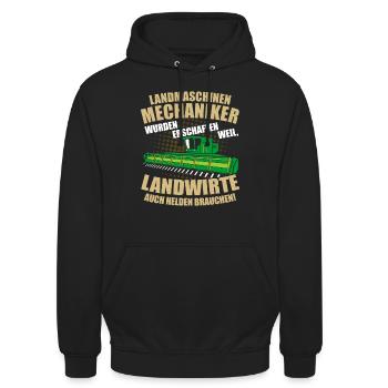 Landmaschinenmechaniker Geschenk - Unisex Hoodie - Schwarz - Vorne - Alina (178cm) & Michal (187cm)