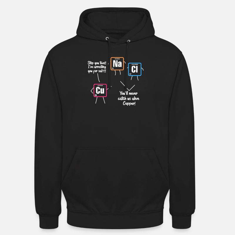 Regalo químico químico de cloro de sodio - Sudadera con capucha unisex - negro