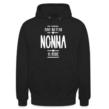 Haben Sie keine Angst Nonna ist hier Oma Geschenk - Unisex Hoodie - Schwarz - Vorne - Alina (178cm) & Michal (187cm)