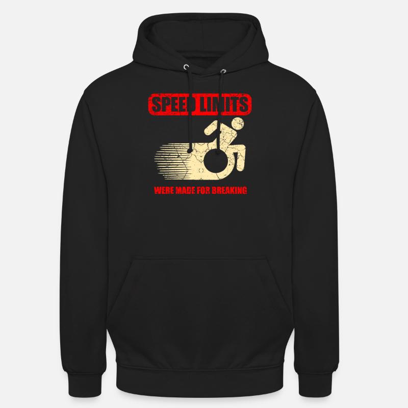 Rollstuhl Rollstuhlfahrer Behinderung Geschenk - Unisex Hoodie - Schwarz
