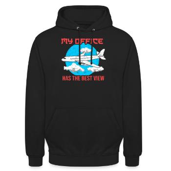 Stewardess Flugbegleiter Fliegen Flight Attendant - Unisex Hoodie - Schwarz - Vorne - Alina (178cm) & Michal (187cm)