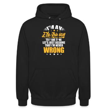 Elektriker Strom Elektrik Handwerker Geschenk - Unisex Hoodie - Schwarz - Vorne - Alina (178cm) & Michal (187cm)