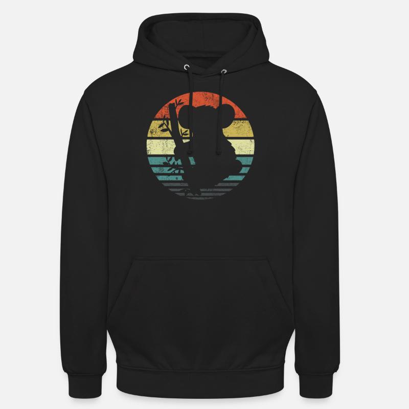 Koala Retro - Sweat-shirt à capuche unisexe - noir
