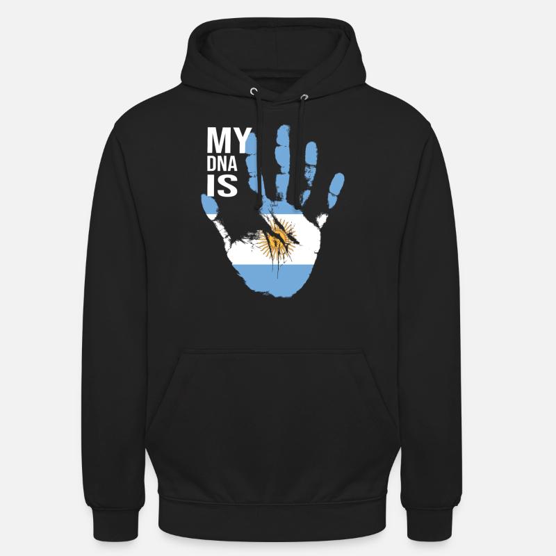 Argentine Falg, mon ADN est argentin, Argentine - Sweat-shirt à capuche unisexe - noir