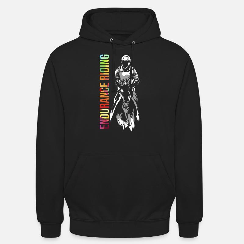 Cavalier de concours d'endurance - Sweat-shirt à capuche unisexe - noir