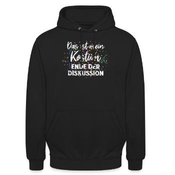 Fasching Karneval Feiern Party Kostüm - Unisex Hoodie - Schwarz - Vorne - Alina (178cm) & Michal (187cm)