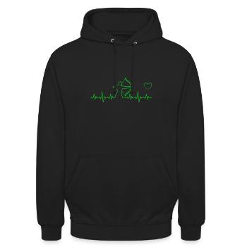 Tir à l'arc - Sweat-shirt à capuche unisexe - noir - Devant - Alina (178cm) & Michal (187cm)