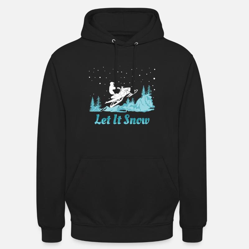 Motoneige Let It Snow - Sweat-shirt à capuche unisexe - noir