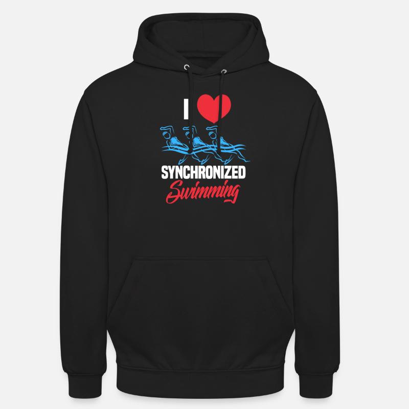 Nage synchronisée - Sweat-shirt à capuche unisexe - noir