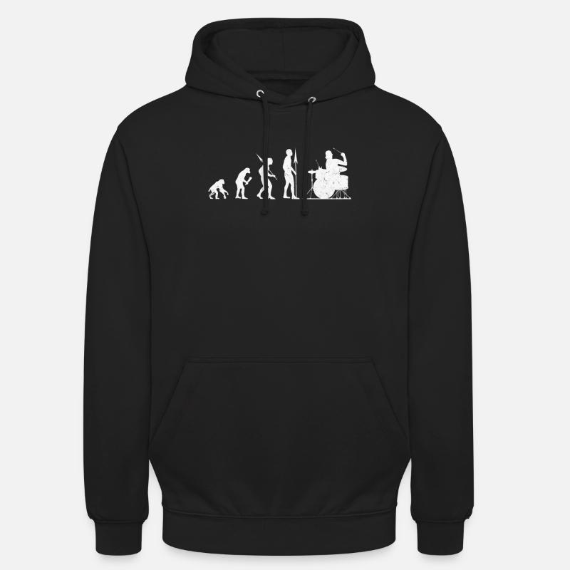 Evolution du batteur - Sweat-shirt à capuche unisexe - noir