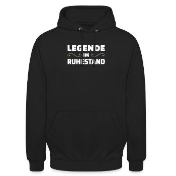 Rentner Shirt Legende Im Ruhestand Pension - Unisex Hoodie - Schwarz - Vorne - Alina (178cm) & Michal (187cm)
