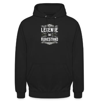 Legende Im Ruhestand Rentner Rentnerin Shirt - Unisex Hoodie - Schwarz - Vorne - Alina (178cm) & Michal (187cm)