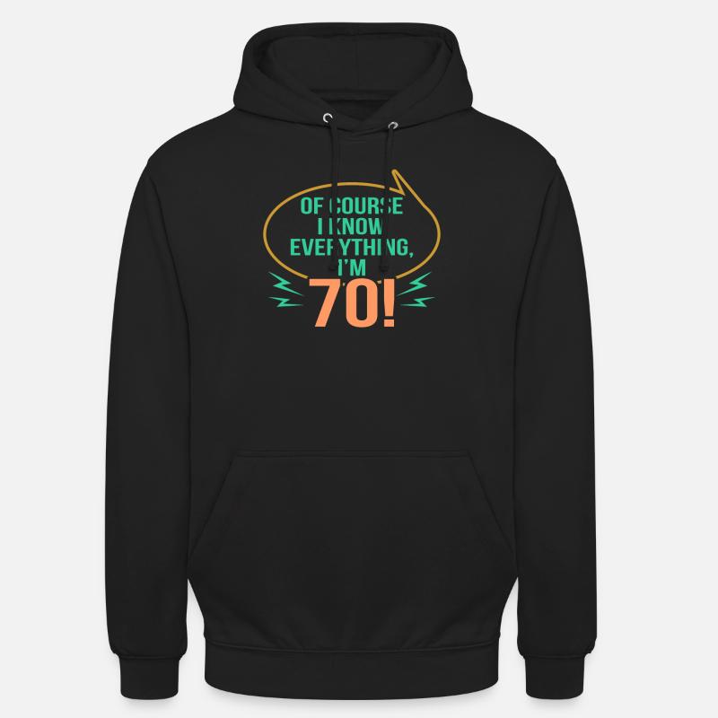 70e anniversaire - Sweat-shirt à capuche unisexe - noir