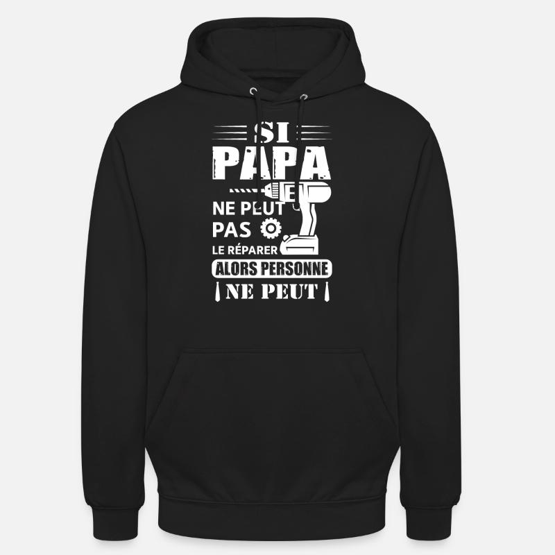 Papa Bricoleur - Sweat-shirt à capuche unisexe - noir