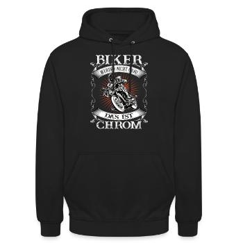 Biker Hobby Motorrad Geschenk - Unisex Hoodie - Schwarz - Vorne - Alina (178cm) & Michal (187cm)
