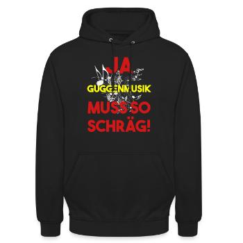Guggenmusik Guggenmusiker Kostüm Narren Musiker - Unisex Hoodie - Schwarz - Vorne - Alina (178cm) & Michal (187cm)