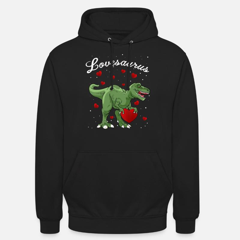 lovesaurus dinosaure saint valentin - Sweat-shirt à capuche unisexe - noir